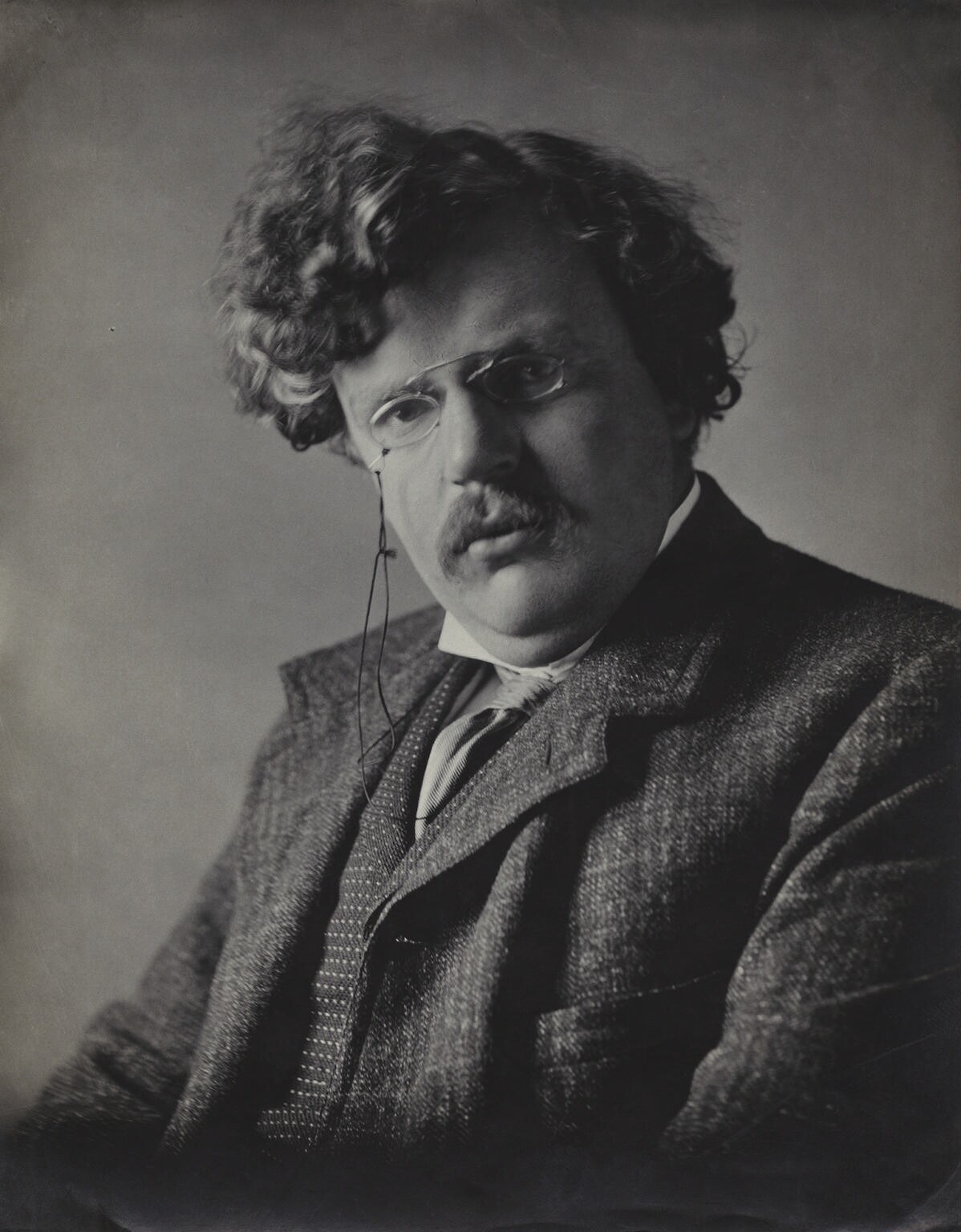 Black and white portrait of G.K. Chesterton